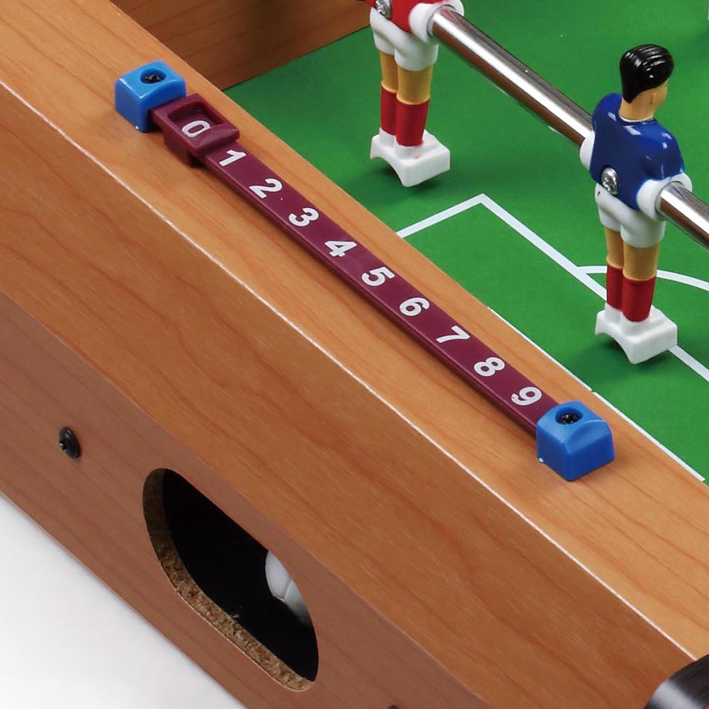 Calcio Balilla Biliardino da Tavolo in Legno con 4 stecche e 12 Omini 51x31x10cm