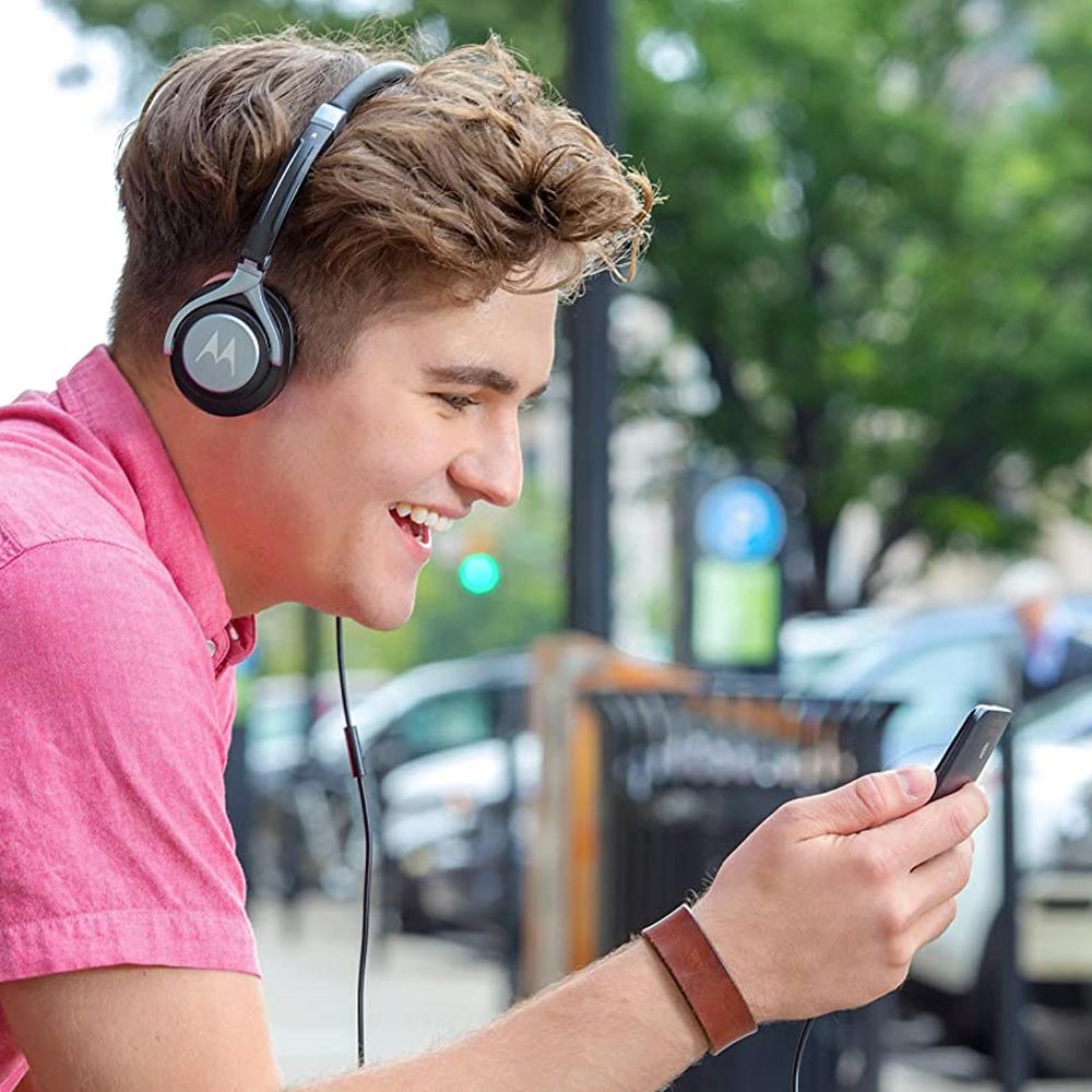 Cuffie Stereo Motorola Pulse 2 con Microfono Altoparlanti 36mm Mp3 Smartphone TV