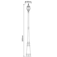 Lampione Vittoriano Classico da Giardino Lampada Esterno Alluminio 202 cm Verde