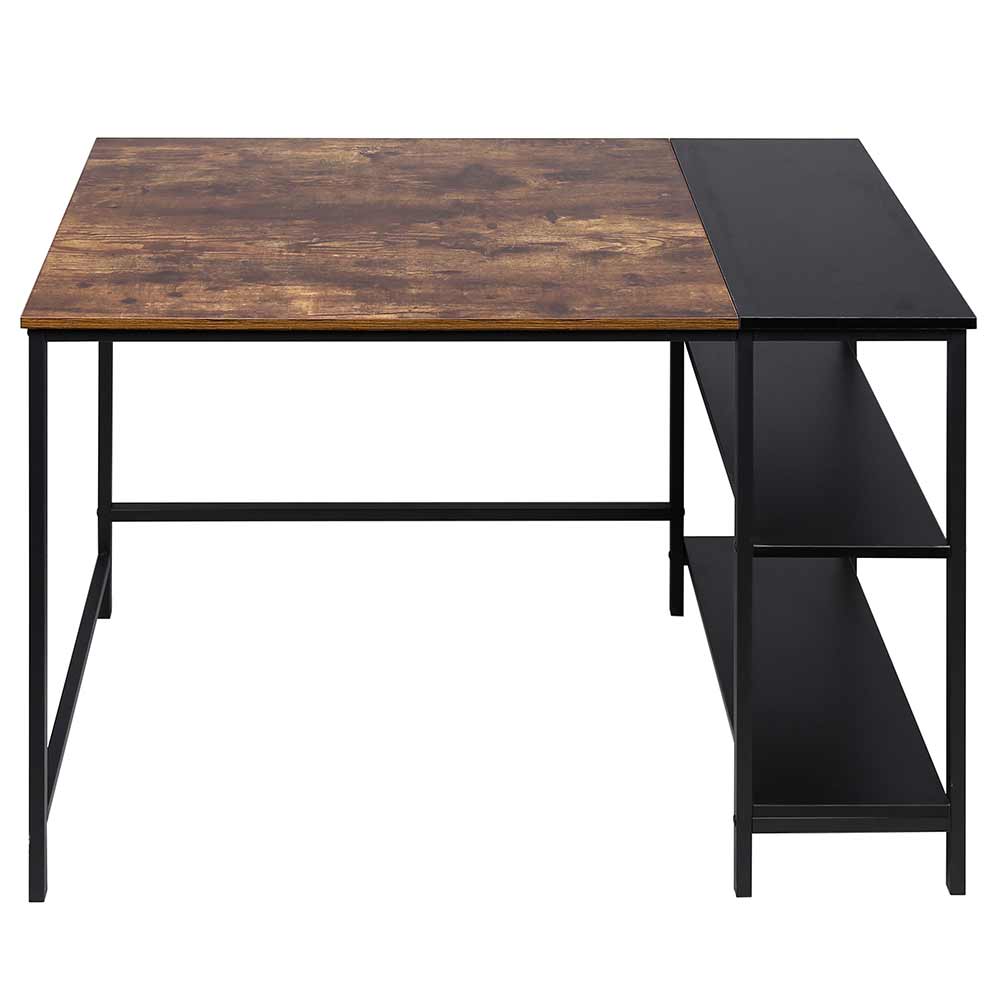 Scrivania Libreria Tavolo Porta PC Compuer Metallo Legno Casa Ufficio Quercia