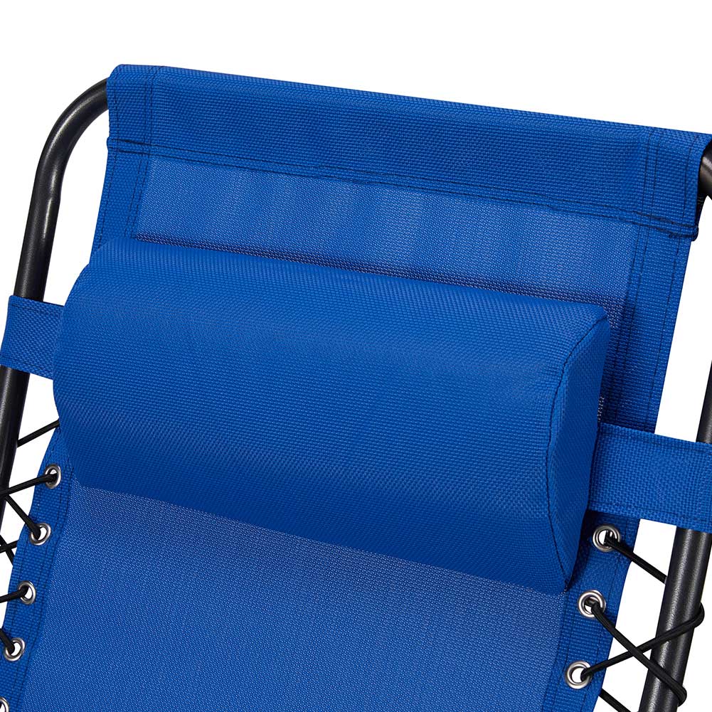 Sedia da Giardino Poltrona Relax Pieghevole Gravita Zero Acciaio Texilene Blu