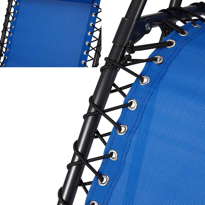 Sedia da Giardino Poltrona Relax Pieghevole Gravita Zero Acciaio Texilene Blu