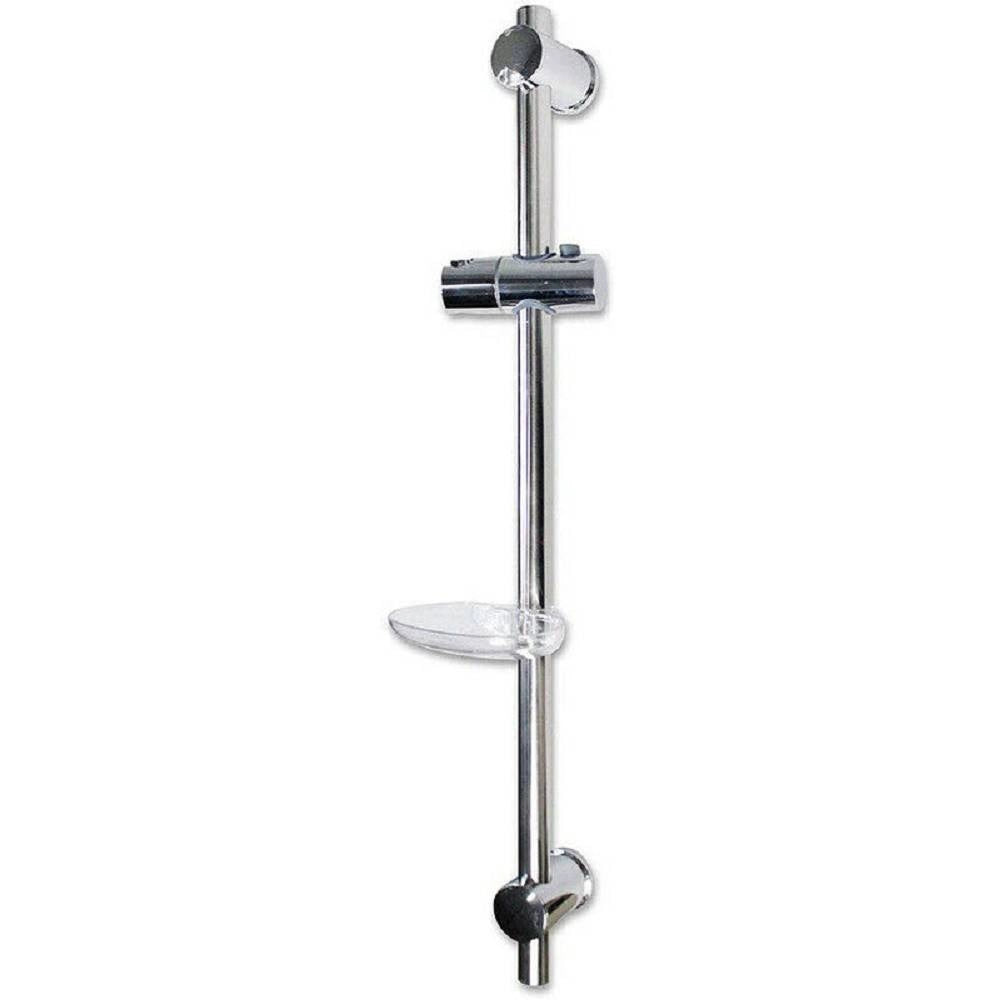 Trade Shop - Saliscendi Per Soffione Doccia Altezza Regolabile Con Portasapone 70 Cm 69203 -