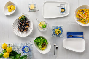 Piatto Conchiglia 30,5x25,5x5,5 cm in Porcellana Allluminica Kaleidos Aluxina Bianco