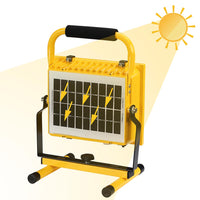 Lampada Faro Lavoro Portatile con Pannello Solare 50W 504lm Luce Emergenza SOS