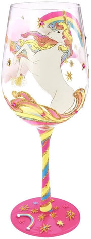 Vaso da Vino a Mano Hand-Painted - Vaso da Vino Colorato - Vetro Artigianale - 15 oz - Adatto per Vino/Cocktail/Champagne - Regalo Unico - Vaso da Vino da Tavola