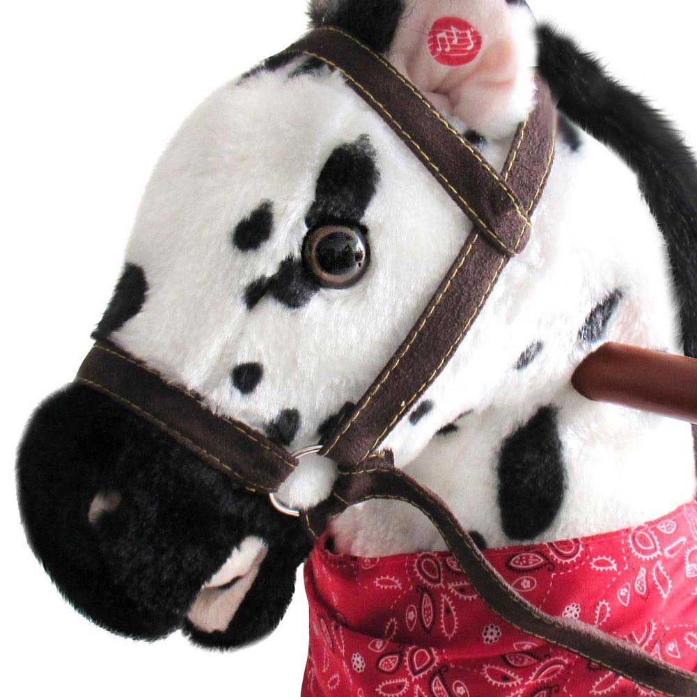 Cavallo a Dondolo Con Effetti Sonori Realistici Legno e Peluche Bambini Infanzia