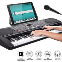 Tastiera Musicale Pianola Elettronica 61 Tasti Pianoforte AUX MIcrofono