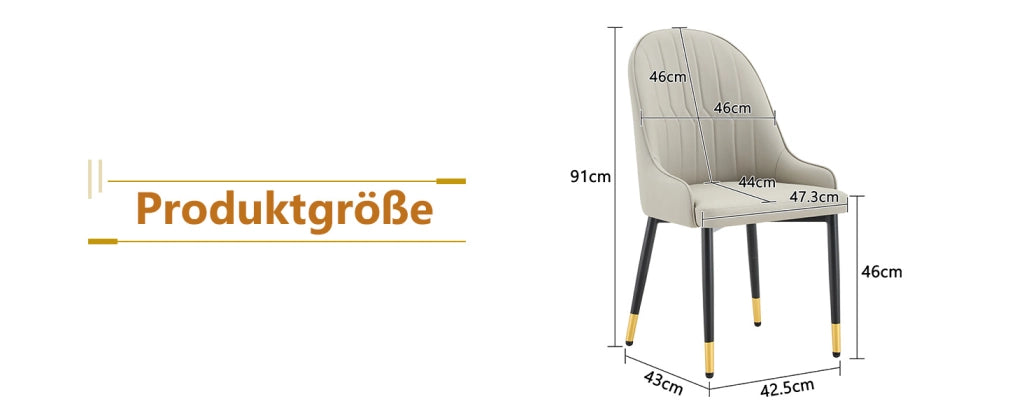 Sedia da Pranzo Set da 2 con Schienale Motivo Fulmine e Seduta Ergonomica, in PU e Metallo, Grigio Caldo