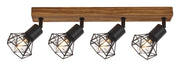 Barra faretti Zeus rovere/nero E14 4x40W Rabalux 3140