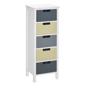 Cassettiera 5 Cassetti in Legno con Gambe ¨C Zephmum ¨C 35x28x90.5 cm Multicolore