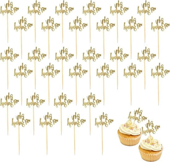 Accessori decorativi per torta in oro con scintille - Adatto per feste di benvenuto del bambino - feste di compleanno - feste tematiche