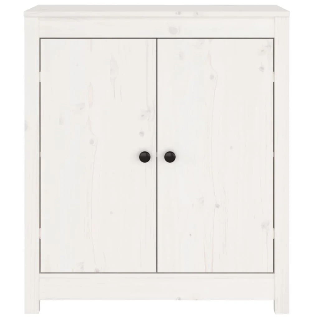 Buffet credenza cassettiera armadio mobile contenitore organizer per cucina soggiorno salotti set da 2 70 x 35 x 80 cm legno massello di pino bianco 02_0036684