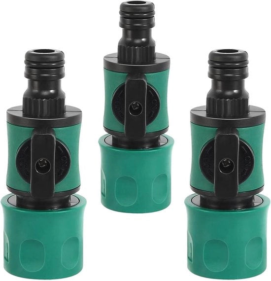 Ventili di chiusura per connessione di tubi, valvola di chiusura per connessione di tubi, connettori per tubi, valvola di chiusura, estensione, valvola universale, interruttore, connettori per tubi, 3 pezzi.