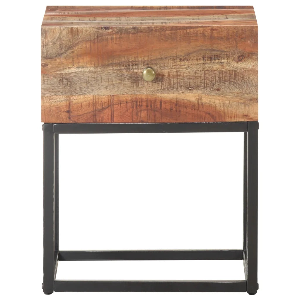 Comodino | Armadio da Notte | Mobiletto da notte 40x30x50 cm in Legno di Acacia Grezzo