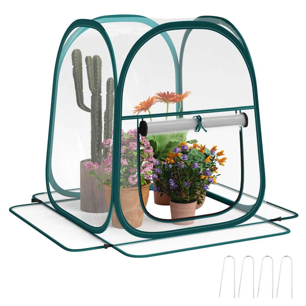 Mini Serra Pop Up 70x70x80 cm Pieghevole in Acciaio e Plastica