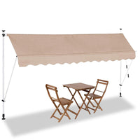 Tenda Sole Balcone Estensibile Parasole Avvolgibile Esterno con Gambe 350cm Beig