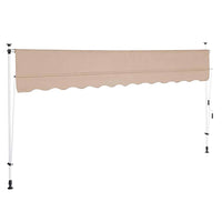 Tenda Sole Balcone Estensibile Parasole Avvolgibile Esterno con Gambe 350cm Beig