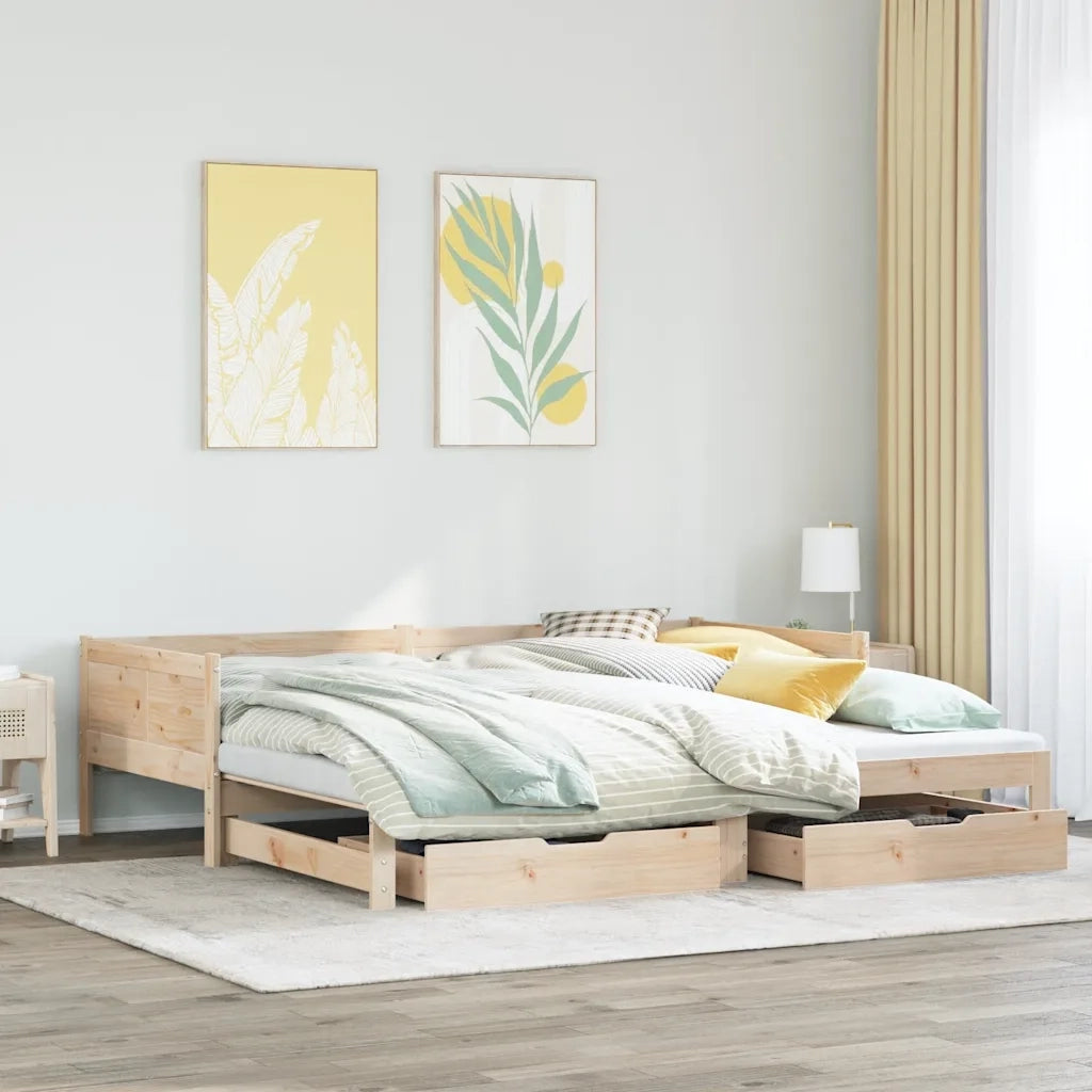 Divano Letto Estraibile con Cassetti senza Materasso 90x190 cm