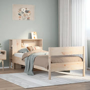 Giroletto con Libreria senza Materasso-Struttura Letto con contenitore 75x190 cm in Legno Pino 712423