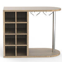 Scaffale Bar Cantinetta Vino Parete Legno Cantina 8 Posti + Porta Calici Querci