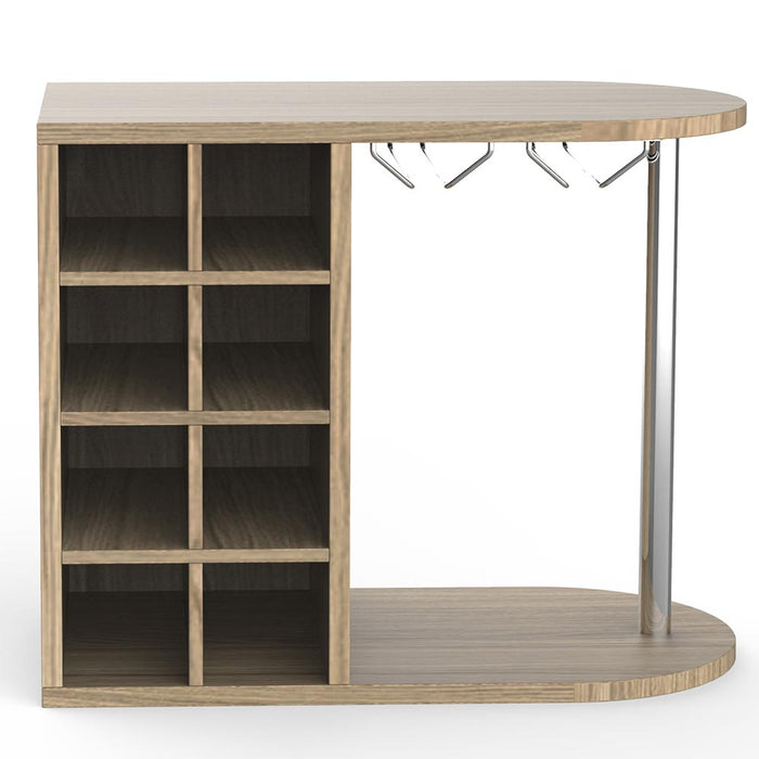 Scaffale Bar Cantinetta Vino Parete Legno Cantina 8 Posti + Porta Calici Querci