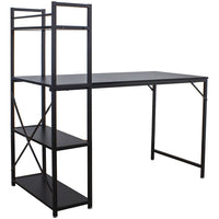 Scrivania Libreria Tavolo Porta PC Computer Metallo Legno Ufficio Casa Nero