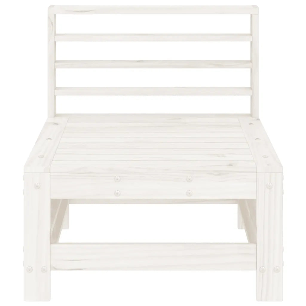 Divani Centrali da Giardino 2 pz Bianchi Legno Massello di Pino
