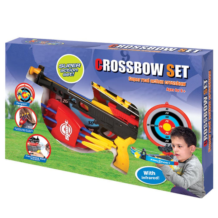 Balestra Arco Giocattolo per Bambini con 4 Frecce Bersaglio e Porta Frecce