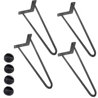 4x Gambe Piedi Tavolo Tavolino Panca Sedia 45cm Metallo Design Moderno Grigio