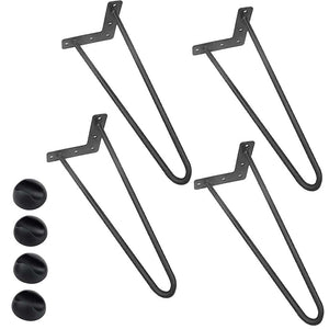 4x Gambe Piedi Tavolo Tavolino Panca Sedia 45cm Metallo Design Moderno Grigio