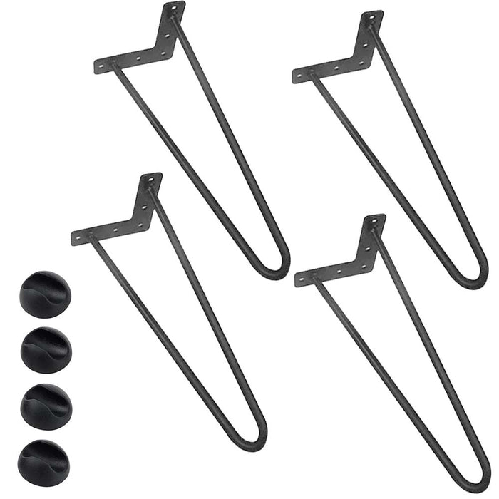 4x Gambe Piedi Tavolo Tavolino Panca Sedia 45cm Metallo Design Moderno Grigio