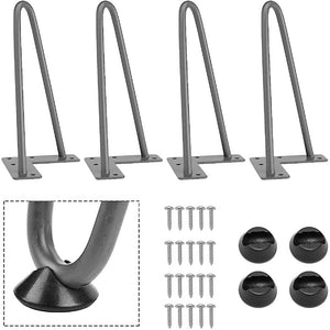 4x Gambe Piedi Tavolo Tavolino Panca Sedia 45cm Metallo Design Moderno Grigio