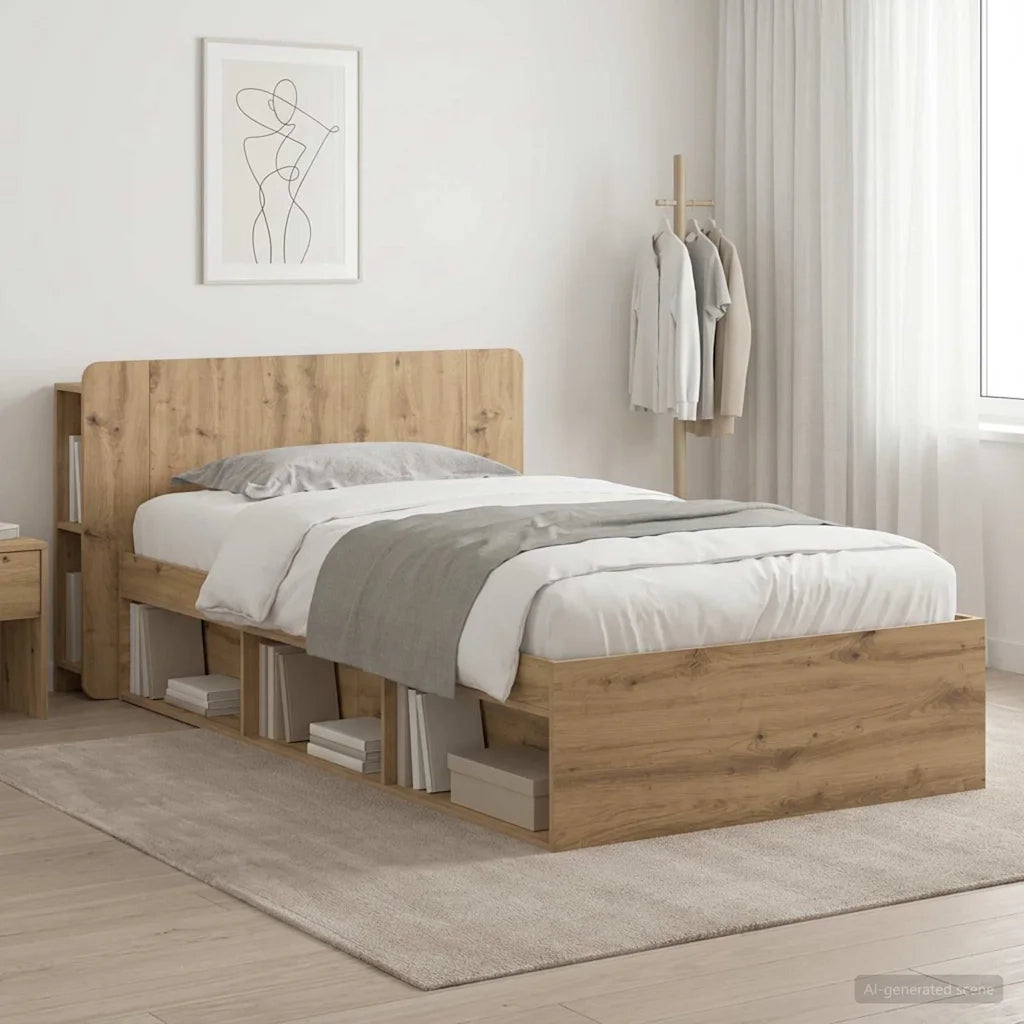 Telaio del letto con storage Rovere Artigianale 75 x 190 cm 3433312