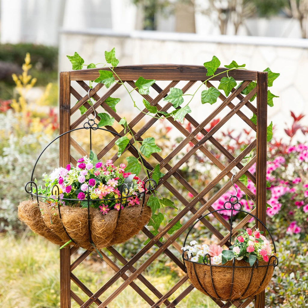 Jardinera con Celos¨ªa di Legno per Piante Rampicanti ¨C Zephmum ¨C 60x30x122,5 cm Marrone