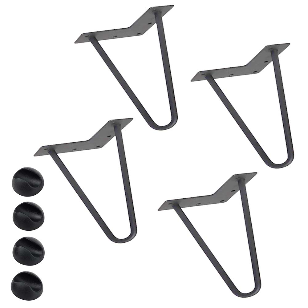 4x Gambe Piedi Tavolo Piedini Mobili Divano 15cm Metallo Design Moderno Grigio