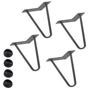 4x Gambe Piedi Tavolo Piedini Mobili Divano 15cm Metallo Design Moderno Grigio