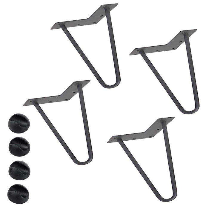 4x Gambe Piedi Tavolo Piedini Mobili Divano 15cm Metallo Design Moderno Grigio