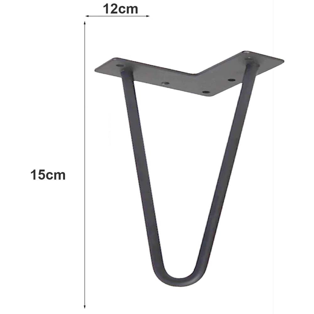 4x Gambe Piedi Tavolo Piedini Mobili Divano 15cm Metallo Design Moderno Grigio