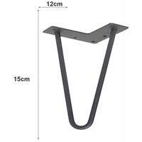 4x Gambe Piedi Tavolo Piedini Mobili Divano 15cm Metallo Design Moderno Grigio