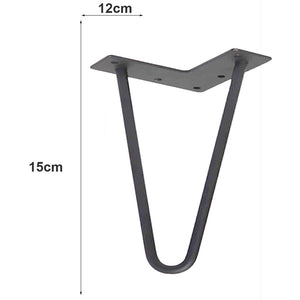 4x Gambe Piedi Tavolo Piedini Mobili Divano 15cm Metallo Design Moderno Grigio