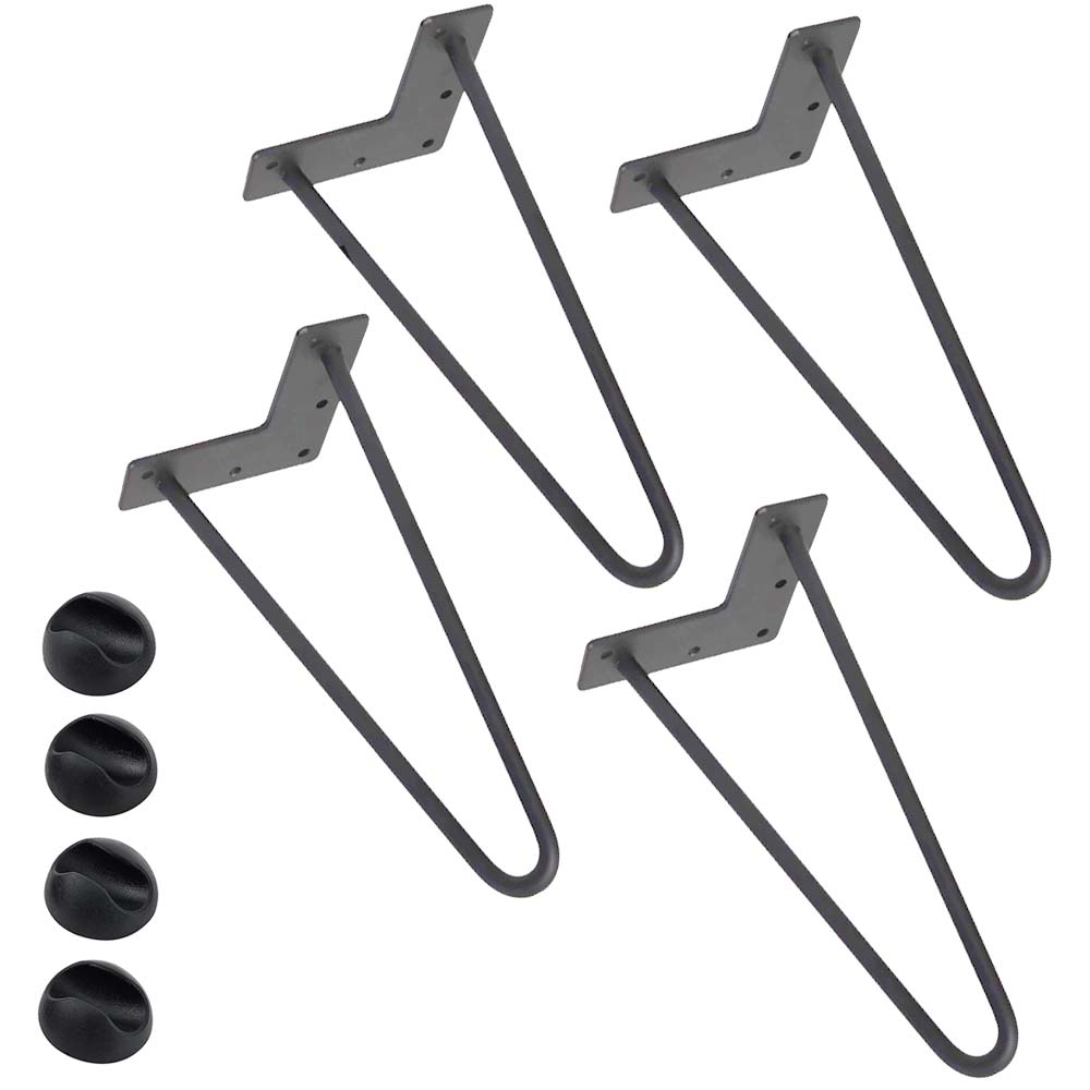 4x Gambe Piedi Tavolo Tavolino Mobili Sgabello 36cm Metallo Design Moderno Grigi