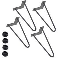 4x Gambe Piedi Tavolo Tavolino Mobili Sgabello 36cm Metallo Design Moderno Grigi