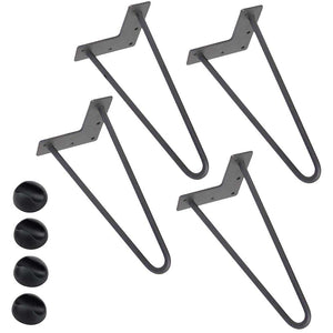 4x Gambe Piedi Tavolo Tavolino Mobili Sgabello 36cm Metallo Design Moderno Grigi