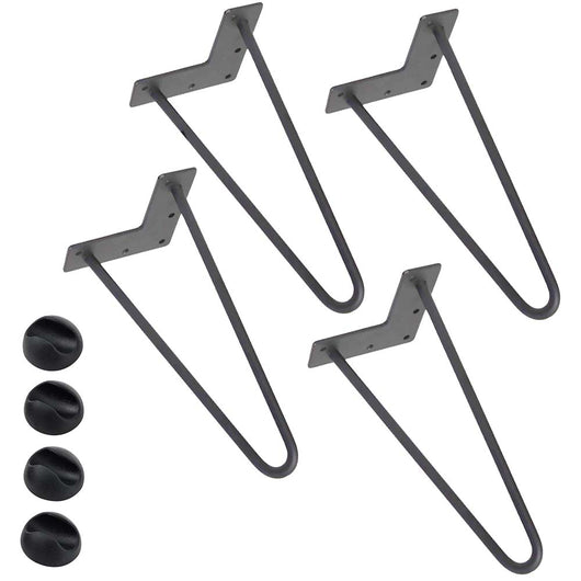 4x Gambe Piedi Tavolo Tavolino Mobili Sgabello 36cm Metallo Design Moderno Grigi