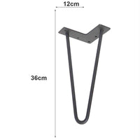 4x Gambe Piedi Tavolo Tavolino Mobili Sgabello 36cm Metallo Design Moderno Grigi