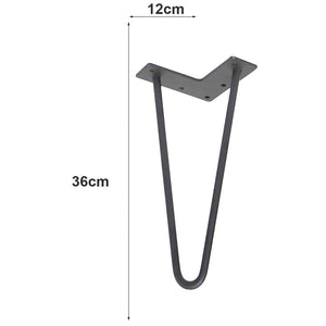 4x Gambe Piedi Tavolo Tavolino Mobili Sgabello 36cm Metallo Design Moderno Grigi