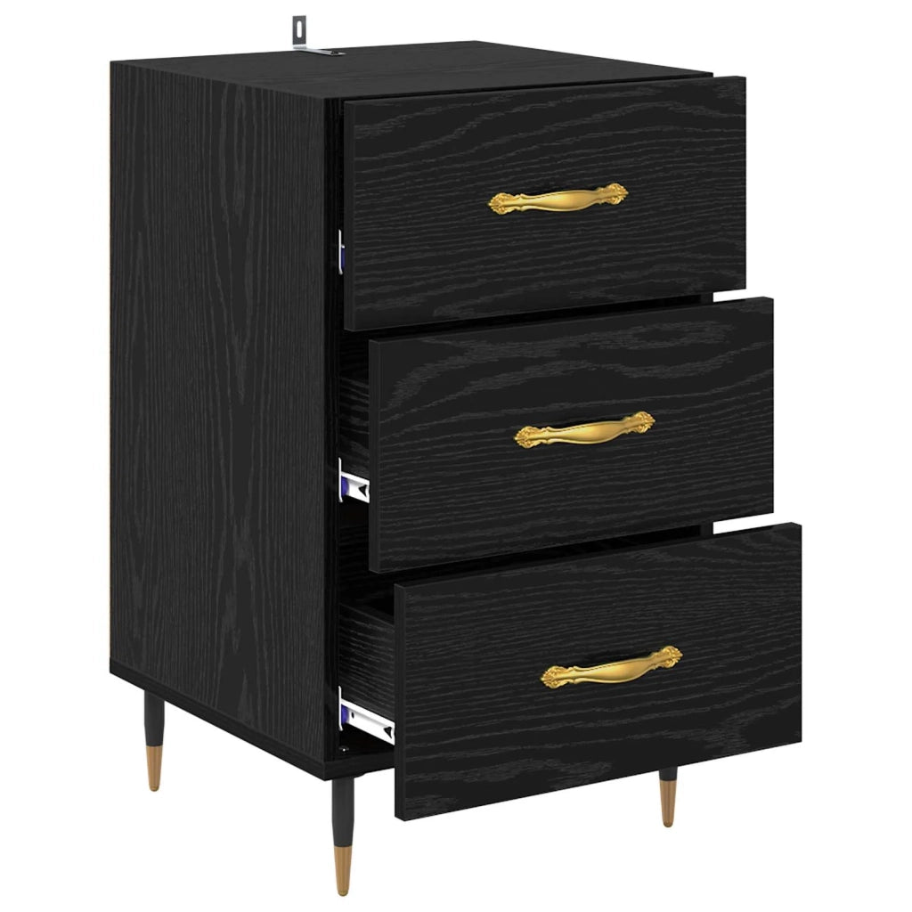 Armadio da Notte Rovere Nero 40 x 40 x 66 cm Legno multistrato 882100