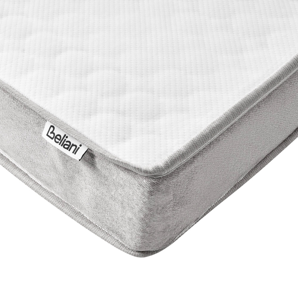 Letto matrimoniale con rete in tessuto 180 x 200 cm con materasso a molle insacchettate senza testiera camera da letto grigio chiaro