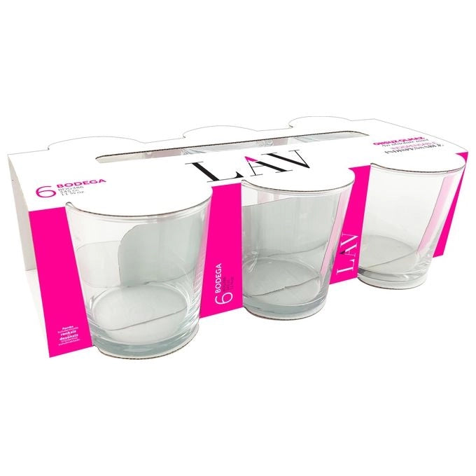Borella 1302 Bodega Set 6 Bicchieri Acqua Vetro capacita' 345 cc colore Trasparente